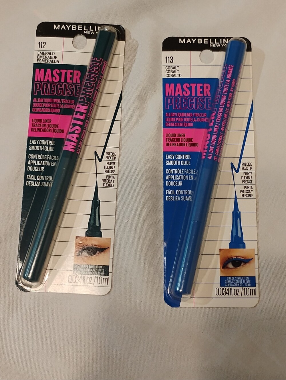 Maybelline Master Precise Liquid Eyeliner — Emerald & Cobalt